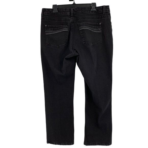 Women’s Lee Perfect Fit Black Jeans Size 18 x 28 0303 Straight Leg Short Crop - Picture 4 of 6